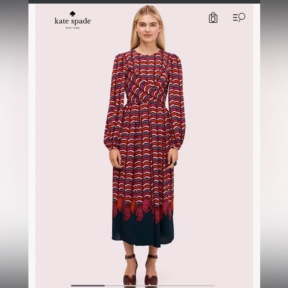 Kate Spade Rawr Crepe Midi Dress